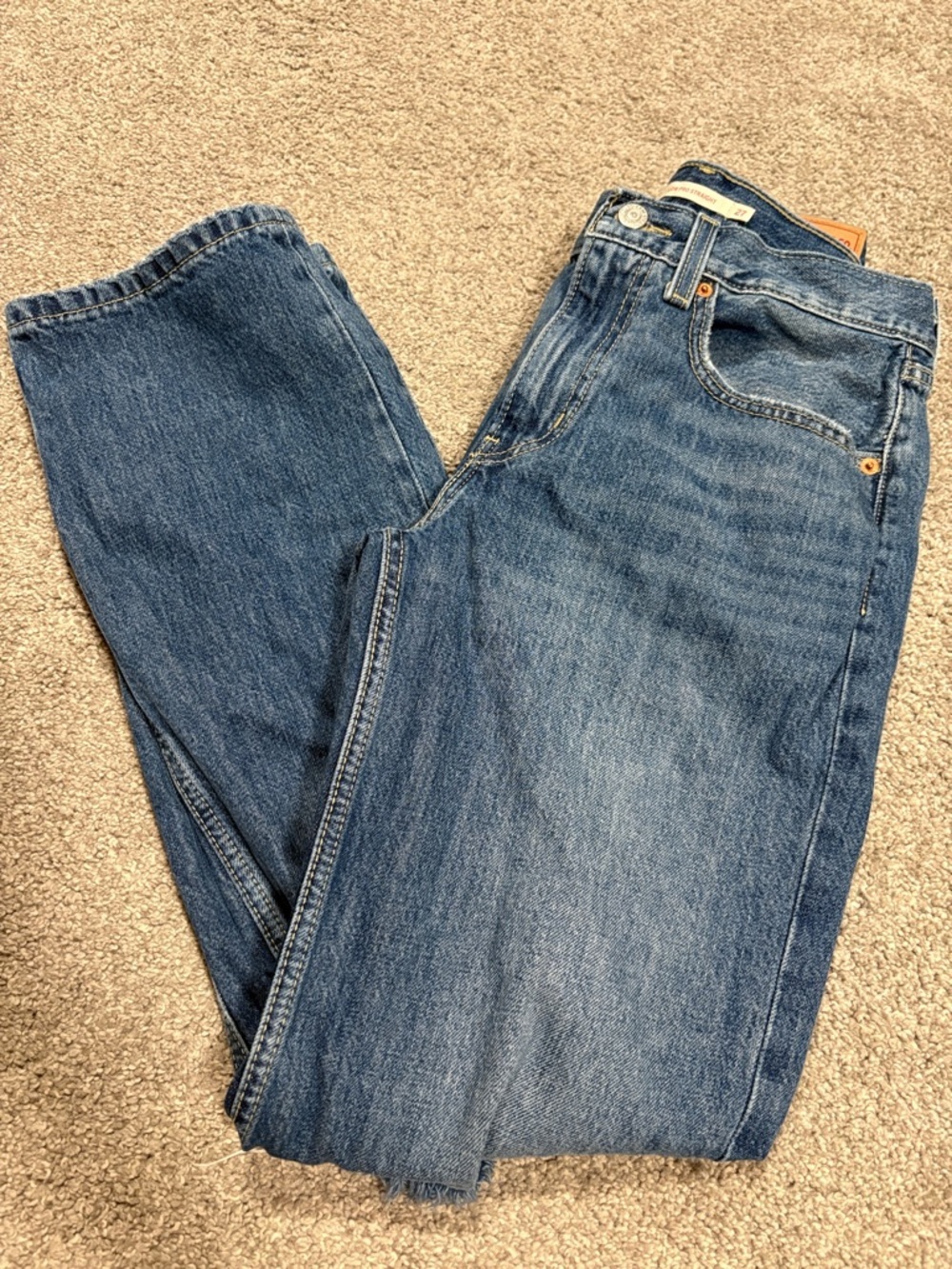 Levi’s Distressed Low Pro Straight Leg Jeans